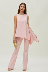 FLAT WOVEN FLARED TROUSERS